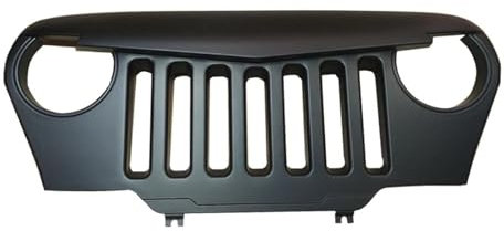 Auto Frontgrill Für Jeep Für Wrangler TJ 1997-2006 J187 Kühlergrill Schutz Schwarz Angry Mesh Grill Ersatz Für ABS Material Frontgrill Kühler