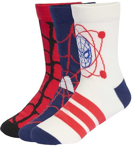 adidas Unisex Kids MARVEL KIDS SPIDER-MAN SOCKS, pure ruby/dark blue/off white, 6-7 Years