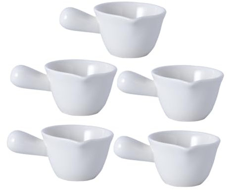 MUCKLILY 5Piezas Mini Cacerolas de Cerámica Leche y Salsa Práctico Cocina de Limpiar y Almacenar