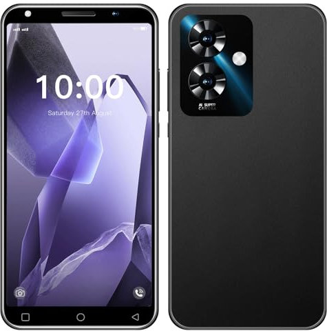 LilCost Note 60 Cheap Mobile Phones, 16GB ROM,128GB Extension,Dual SIM, 5.0'' HD Display with 3500mAh Battery and Dual Camera,Support Wifi/Bluetooth/Face Unlock Android Phone (black)