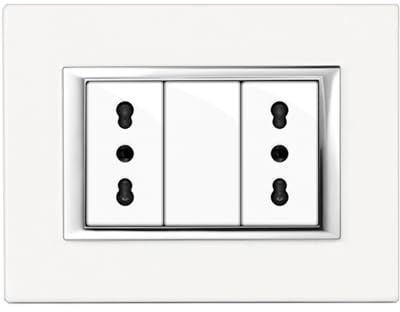 CILIA 3 Moduli Placca Compatibile Con Bticino MATIX, Placche In Plastica di Alta Qualità Supporto 503 Vari 12 Colori (Bianco, 3 Moduli-10 Pezzi)
