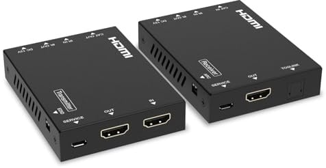 FeinTech HX230 HDMI 2.0 Over LAN Extender 4K 60Hz via 70 m Ethernet-Kabel mit Audio-Extractor (Optical)