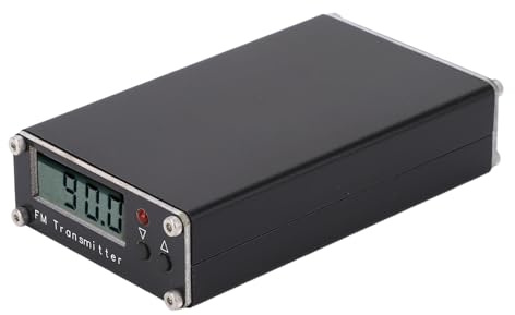 HUIOP Trasmettitore FM per Auto, Lungo Raggio 2KM, Stazione Segnale Audio Stereo per Auto, Trasmettitore FM a Onde Corte 76-108 MHz, Supporta 320 Frequenze con Funzione di Memoria,