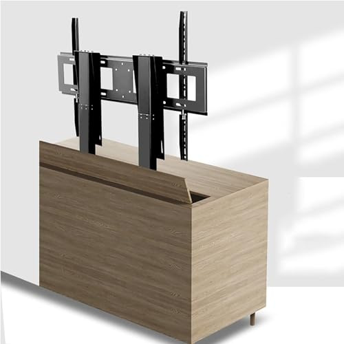 Soporte de elevación motorizado para TV, soporte de elevación eléctrico con control remoto para televisores de 55 a 120 pulgadas, soporta hasta 130 kg, motor dual, carrera de 150 cm para una elevación