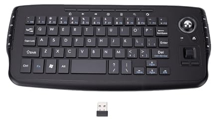 Bewinner 2.4GHz Wireless Handheld Keyboard with Trackball and Scroll Wheel, Multimedia Remote Keyboard Mouse Combo, USB Receiver for Android TV Box, HTPC, PC, IPTV, Gaming Console