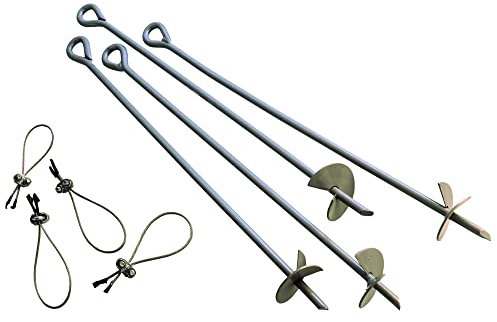 ShelterLogic Metall Bodenanker Sturmanker 4 Stück | Silber | 69 cm