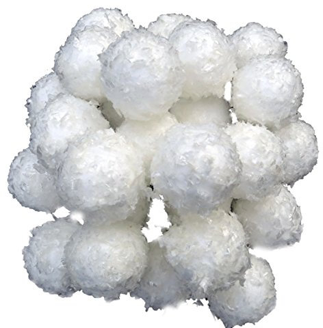 Schneebälle 3 cm mit Schneeoptik, 2 Beutel a' 24 Stück, Gesamtmenge: 48 Stück, (EUR 0,21 je Stück), Winterdekoration, Schneeimitat