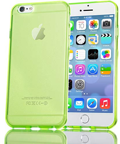 NALIA Handyhülle kompatibel mit iPhone 6 Plus 6S Plus, Ultra-Slim Silikon Case Cover Crystal Schutz-Hülle Dünn Durchsichtig, Etui Handy-Tasche Back-Cover Transparent Phone Bumper - Grün Transparent
