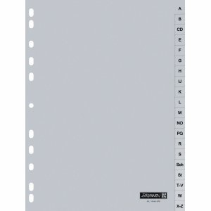 Brunnen Register A4 A-Z 20-teilig Kunststoff grau