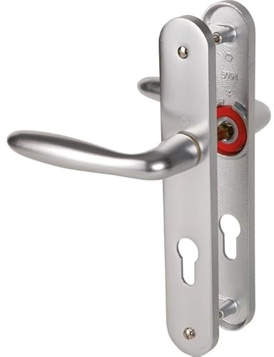 Poignée de porte d'entrée - Verona - Hoppe Et Cie - Gris argent - Clé I - 195 mm - Épaisseur de porte : 48 à 57 mm