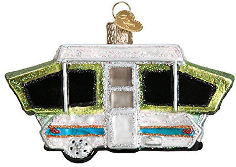 Old World Christmas Glass Blown Ornament Tent Camper (46068)