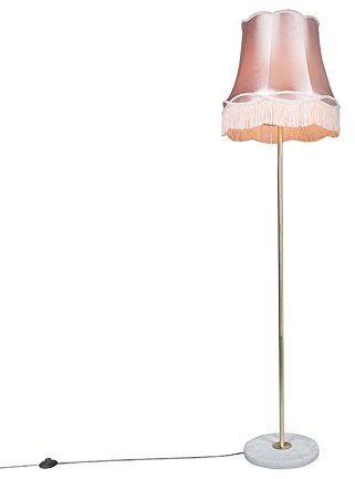 QAZQA kaso - Lampada da terra con paralume Retrò - 1 luce - Ø 450 mm - Rosa - Retrò - Soggiorno I Camera da letto I Sala da Pranzo I Cucina