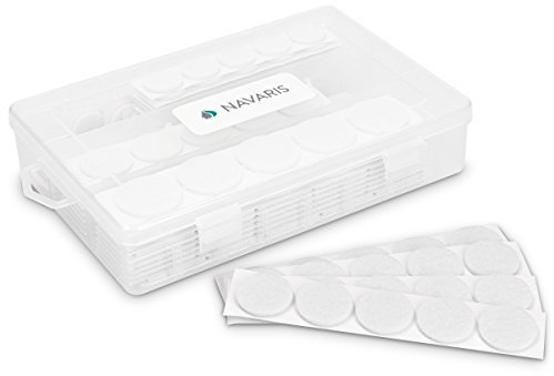 Navaris almohadillas de fieltro adhesivas para muebles - set de 215 almohadillas para protección del suelo - protectores de fieltro en Blanco