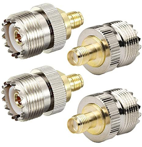 TengKo SMA Female to UHF Female SO239 Connector RF Coaxial Coax Adapter for WiFi Antenna Repeaters Radio Signal Extension Cable (4 Pack)