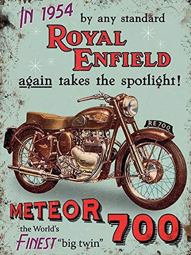 Klein (150 X 200mm) Metall Schild - Royal Enfield Meteor 700