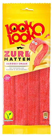 Bonbon Sour Fraise | Look-O-Look | Sour Mats Saveur De Fraise 20 Pièces | Poids total 125 grammes