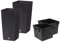 Juego de 2 macetas cuadradas altas de ratán de plástico para interiores y exteriores + set de 16,3 litros, color negro