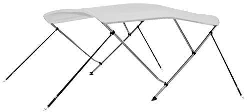 Festnight Toldo Bimini de 3 Arcos Toldos para Barcos Blanco 183x196x140 cm
