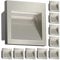 ledscom.de 10 Stück LED Wandeinbauleuchte NOLA, Downlight für außen, IP54, aluminium glänzend, 90 x 90mm, warmweiß