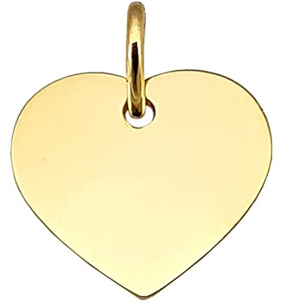 unbekannt Colgante con placa de grabado en forma de corazón, oro auténtico 333, incluye grabado en oro amarillo de calidad, Oro amarillo