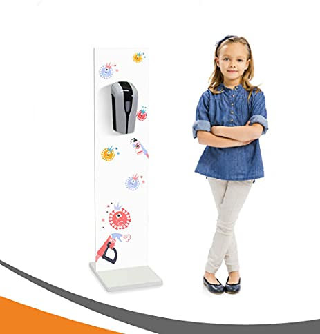 MyMAXXI | Hand Desinfektionsmittelspender Station Sensor Kids Kinder Viren Spender Desinfektion Set 12x 1L Desinfektionsmittel stehend automatisch | touchless Disinfection Desinfektionsspender