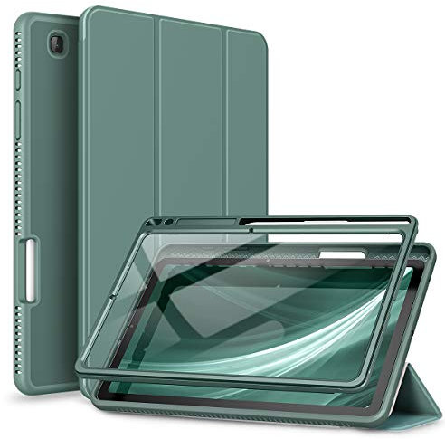 SURITCH Hülle für Samsung Galaxy Tab S6 Lite Tablet Schutzhülle mit Eingebaut Displayschutz und Pencil Halter Case mit Ständer Funktion und Auto Schlafen/Wachen für Samsung Tab S6 Lite 10,4 Zoll-Grün