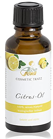 Aloe Vera Cosmetic Tratz Citrus-Öl Natürliches Pflegeöl 30ml | 100% reinen ätherischen Citrus-Ölen | belebt und erfrischt die Haut | Mandarinenöl, Grapefruitöl, Limettenöl und Ylang Ylang Öl