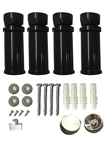 Set de montaje para radiador de baño, color negro brillante