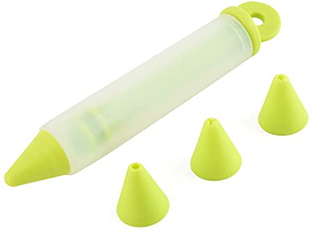 AKOAK 4 Pcs/set Cake Decoration Pen Silicone Jelly Pen Cream Pastry Chocolate Jam Syringe DIY Personalized Kitchen Baking Decoration Accessories (Green)