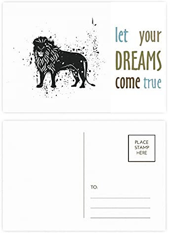 Mexikanischer Löwe, einfaches Postkarten-Set, Schwarz und Weiß, 20 Stück