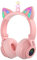 JYPS Unicorn Bluetooth Headphones, Wireless/Wired Kids Headphones with LED Lights, Childrens Headphones Over Ear with Microphone and SD Card Slot, for iPad/Kindle/Tablet(pink)