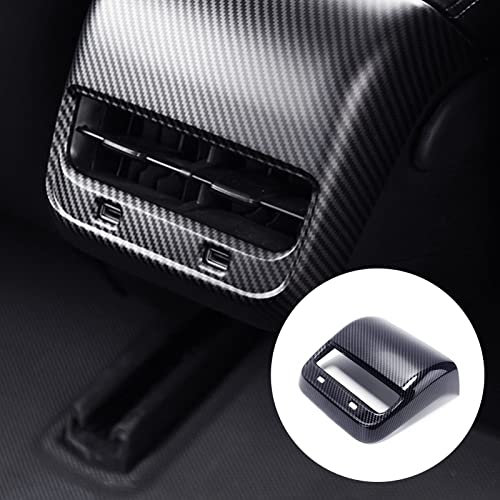 LIMBQS Carbon Fiber AC Vents Cover for Tesla Model 3 & Model Y, Rear Center Console Air Vent Trim for Tesla Accessories (Matte Carbon)