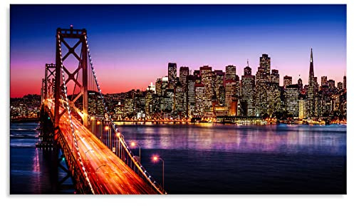 Kunstgestalten24 Leinwandbild San Francisco Bay Bridge Wandbild Kunstdruck Raum- u. Wanddekoration Übergrößen