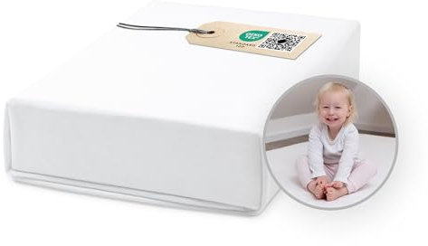 Ehrenkind® Spannbettlaken für Babybett Kinderbett | 100% Bio-Baumwolle Spannbettlaken 60x120 | Atmungsaktives Spannbetttuch (160 g/m²) | Material Oeko-TEX 100 Zertifiziert, 120x60cm WEIß