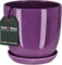 KOTARBAU® Pot de Fleurs en céramique avec Soucoupe Ronde Violet Ø 16 cm
