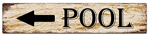 snowsun Metallschild für Pool, Vintage, Retro-Blechschilder, Aluminiumschild für Schlafzimmer, Küche, Garten, Wand, Pub, Club, Kaffee, Hängedekoration, 10,2 x 40,6 cm