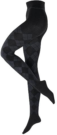 Burlington Damen Strumpfhose Elegant Essence W Ti Baumwolle gemustert 1 Stück, Grau Anthracite Melange 3081, 36-38