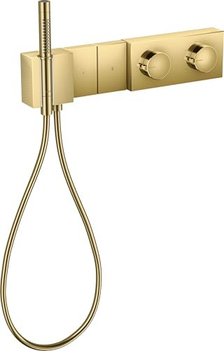 hansgrohe AXOR Edge Thermostatmodul Select 470/100 Unterputz für 2 Verbraucher, Diamantschliff, 46701990, Farbe: Polished Gold Optic