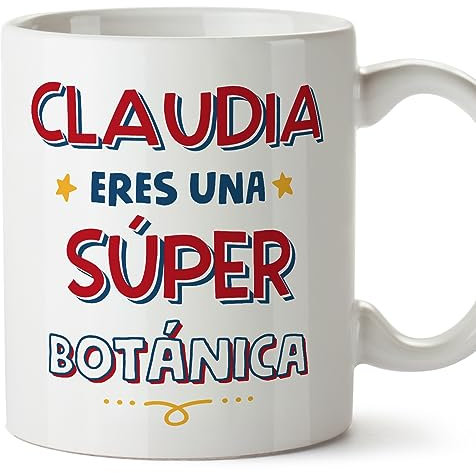 MUGFFINS Tazas Personalizadas para BOTÁNICA mujer - En Español - Eres Súper - 11 oz / 330 ml - Regalo Personalizable original y divertido