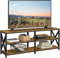 Yaheetech Mobile TV per Televisore Tavolino TV con 3 Ripiani 70 Pollici 160 × 40 × 61,5 cm Mobiletto Basso Vintage per Soggiorno Salotto Marrone Rustico