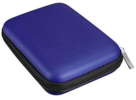 Hard Drive Case, 2.5 inch External Drive Storage Carrying Bag, Portable Travel Case Protective Cover Storage Bag (blue)