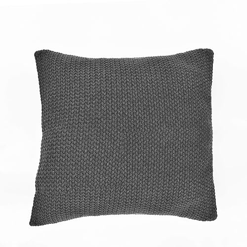 nielsen HOME Kissenbezug Kian 50x50 cm in Dunkelgrau aus 100% Baumwolle fein gestrickt