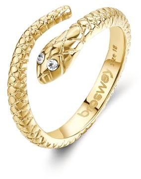 Brosway Anello Donna in Acciaio | Anello Con Cristalli E Simbolo Serpente | Collezione Chakra - BHKR006D