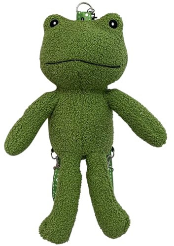 VALICLUD Frosch-Rucksack Plüsch-Umhängetasche Plüsch-Kawaii-Rucksack Frosch-Kuscheltiere Tasche Neuheit Frosch-Geldbörse Für Mädchen Jungen Erwachsene Weihnachten Geburtstag