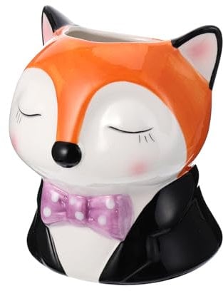 ABOOFAN Succulent Cactus Pot Decoration Fox-shaped Ceramic Flower Pot Indoor Plant Stylish Animal Planter for Home Decor