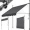 tectake® Toldo Terraza Manual Regulable en Altura con Manivela, Toldo Balcón sin Taladros, Extensible Terraza, Resistente a Rayos UV, Protección Solar y Repelente al Agua - 200 cm - Negro/Gris