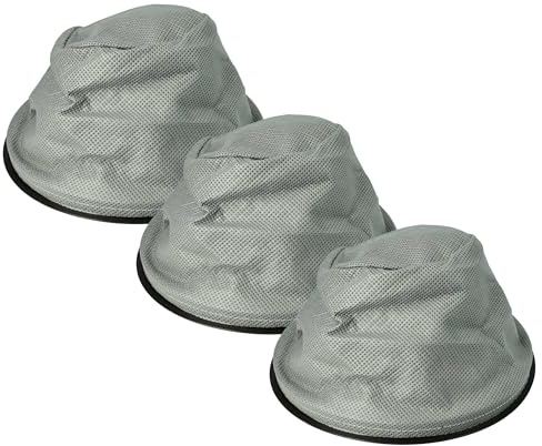 vhbw 3x Sackfilter Ersatz für 5900779934764 für Kaminsauger | Aschesauger - Ersatz-Filter, Abwaschbar Schwarz Grau