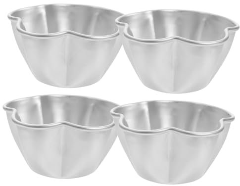 Mikinona Mini Magdalenas 4 Piezas Mini Molde De Pastel Moldes para Galletas Bandejitas De Aluminio Molde De Pastel Pequeño Molde para Tarta De Queso Las Flores De Aluminio