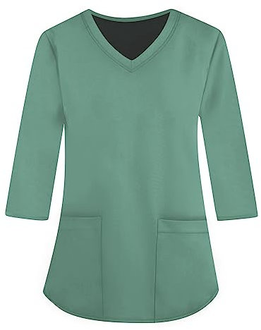 Saymany Berufsbekleidung Pflege, Nurse Berufsbekleidung Pflege Damen Kasack Damen Pflege Günstig Sport Oberteile Damen Kasack Pflege Damen, Damen Kasack Arbeitskittel Damen(6-Mint Green,3XL