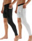 Hotfiary 2 Pack Men's One Leg Compression Pants Basketball Trousers Tights Long Leggings Football Single Leg Sleeve Sports Athletic Base Layer Running Workout Quick Dry & Breathable